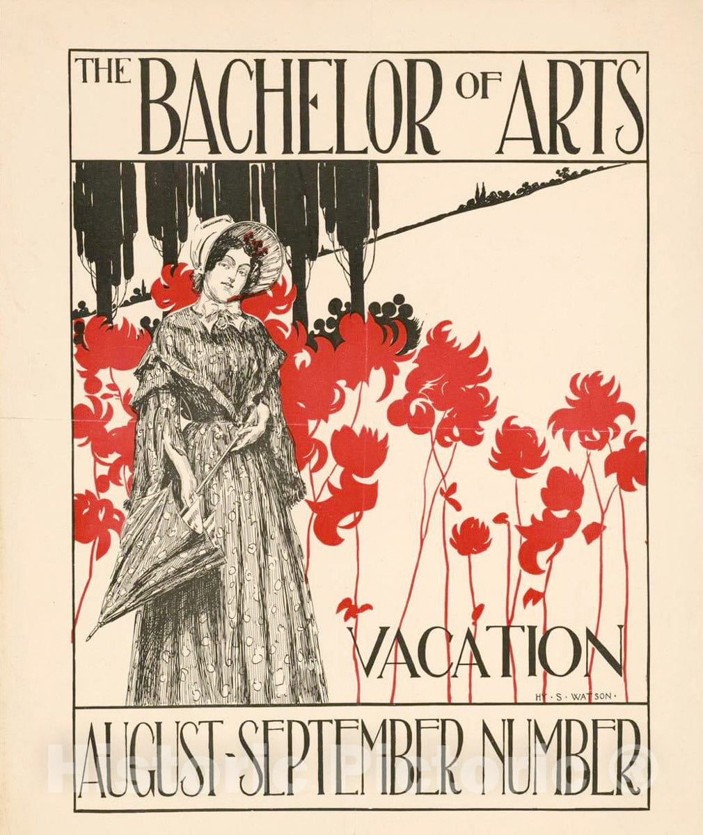 Vintage Poster -  The Bachelor of Arts - Vacation, August - September Number, Historic Wall Art