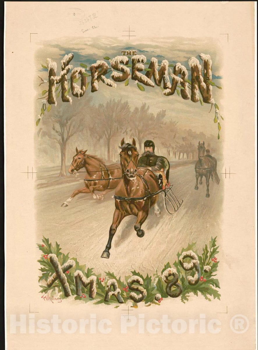 Vintage Poster -  The Horseman [for] Xmas. 89, Historic Wall Art