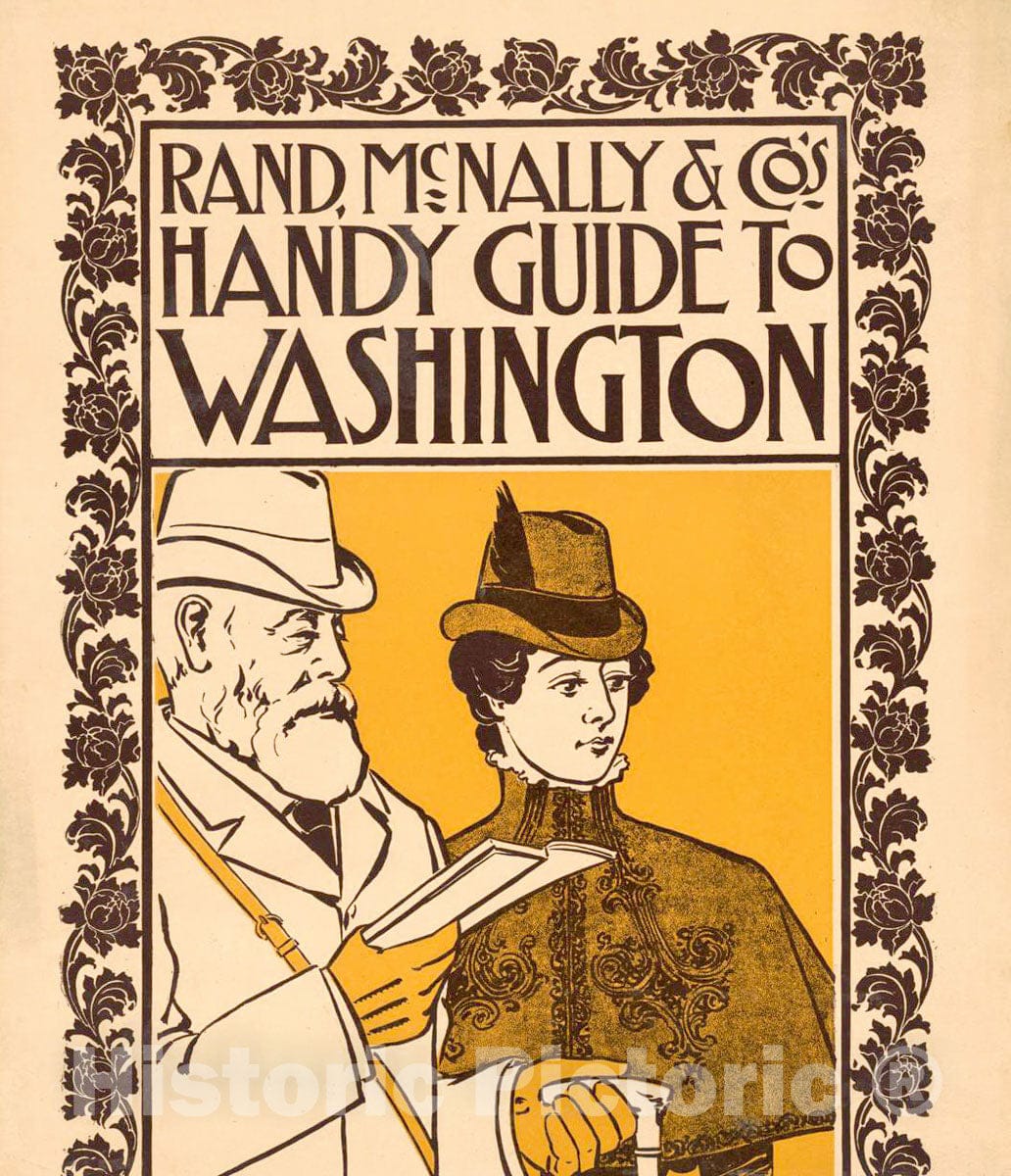 Vintage Poster -  Rand, McNally & Co's Handy Guide to Washington, Historic Wall Art