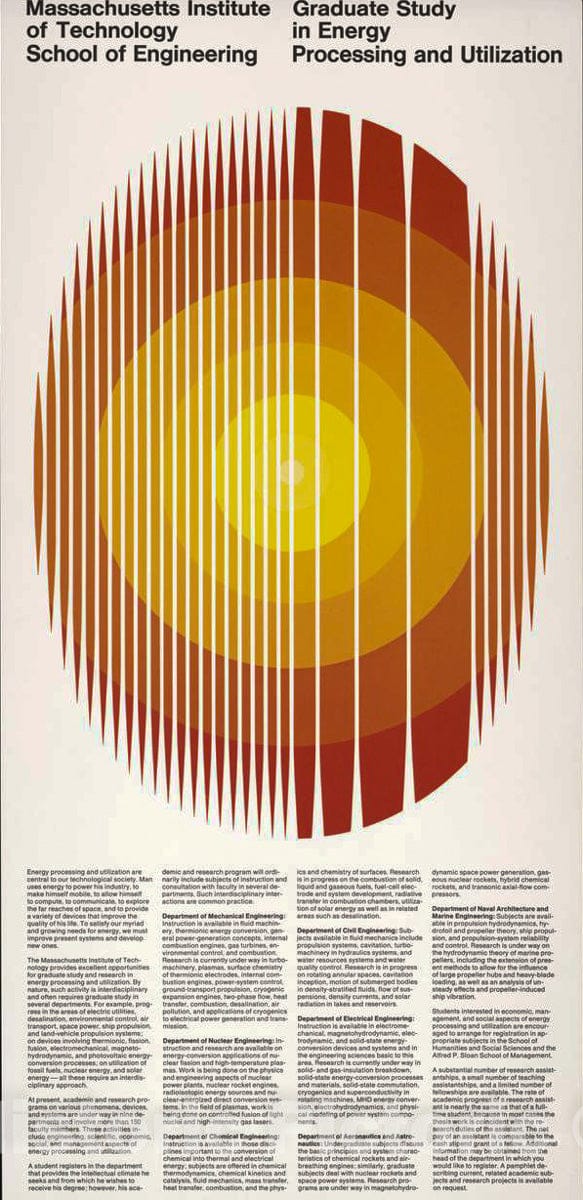 Vintage Poster -  Massachusetts Institute of Technology School of Engineering. Graduate Study in Energy Processing and Utilization., Historic Wall Art