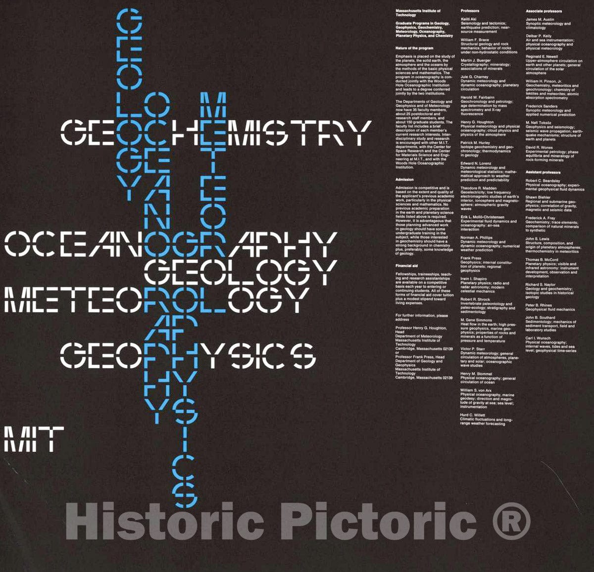 Vintage Poster -  Massachusetts Institute of Technology [Graduate Program in Geology, Geophysics, Geochemistry, Planatary Physics, and Chemistry], Historic Wall Art