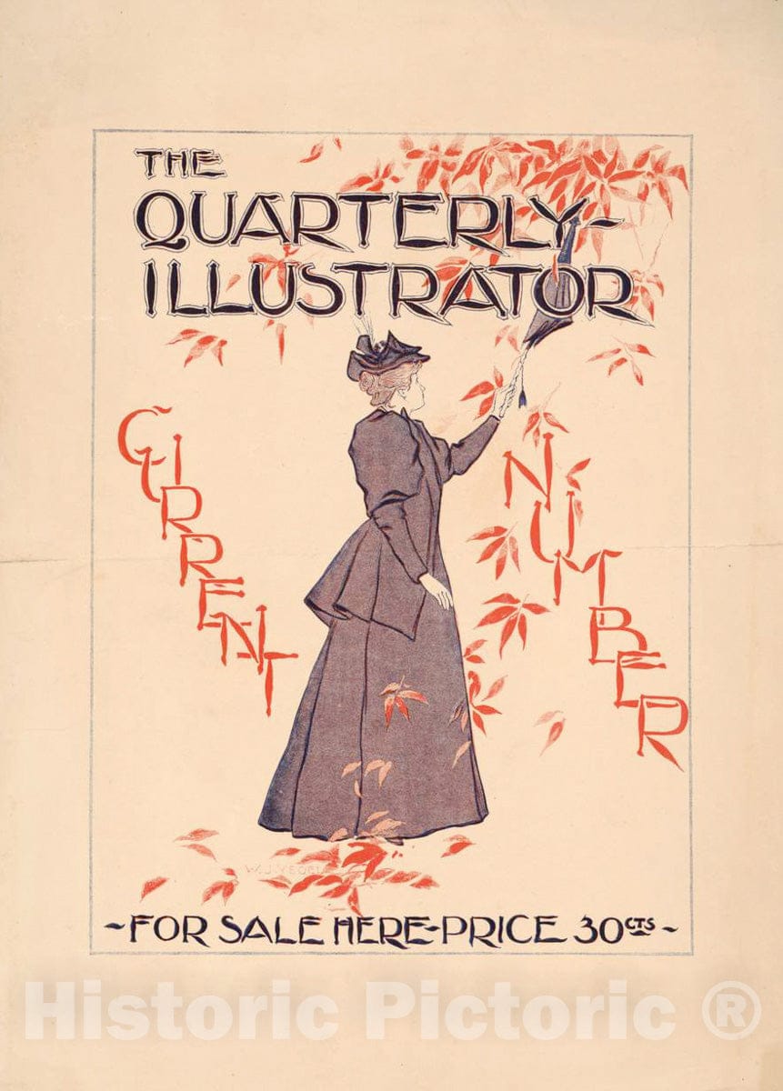 Vintage Poster -  The Quarterly - Illustrator Current Number for Sale here - Price 30cts., Historic Wall Art