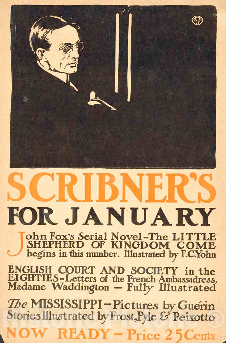 Vintage Poster -  Scribner's for January, Historic Wall Art