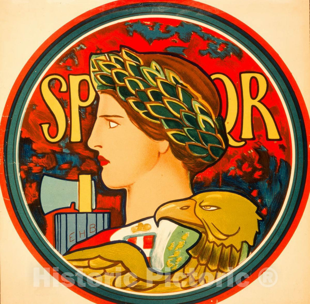 Vintage Poster -  [Emblem of Italy] -  EHB ; M. Rusling Wood, Litho, N.Y., Historic Wall Art