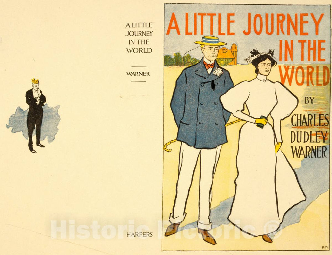 Vintage Poster -  A Little Journey into The World by Charles Dudley Warner -  E.P., Historic Wall Art