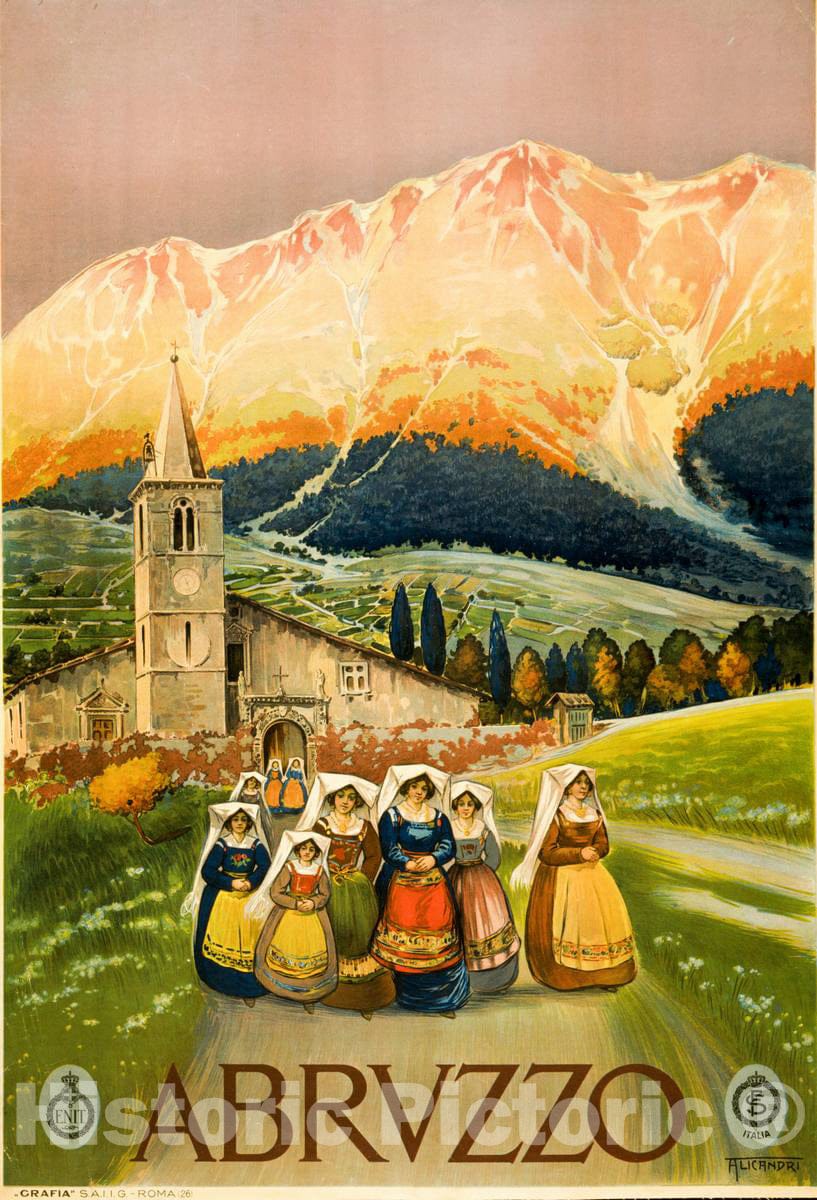 Vintage Poster -  Abruzzo -  Alicandri., Historic Wall Art