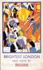 Vintage Poster -  Brightest London, and Home by Underground -  Horace Taylor., Historic Wall Art
