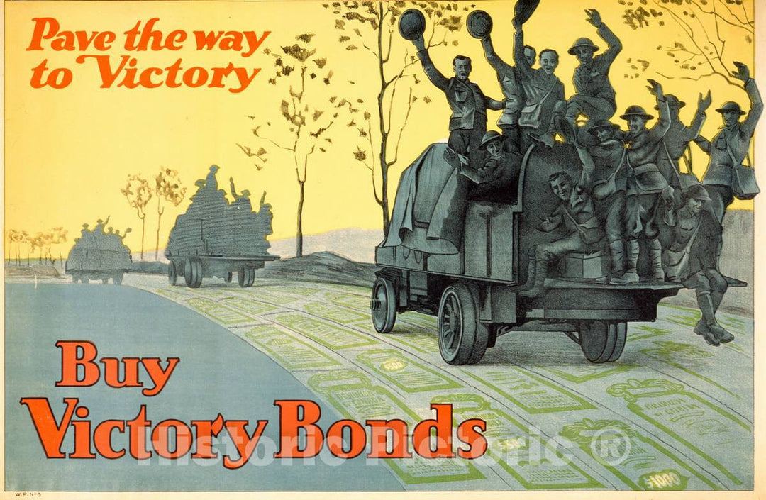 Vintage Poster - Buy War Bonds. Pave The Way to Victory, Historic Wall Art