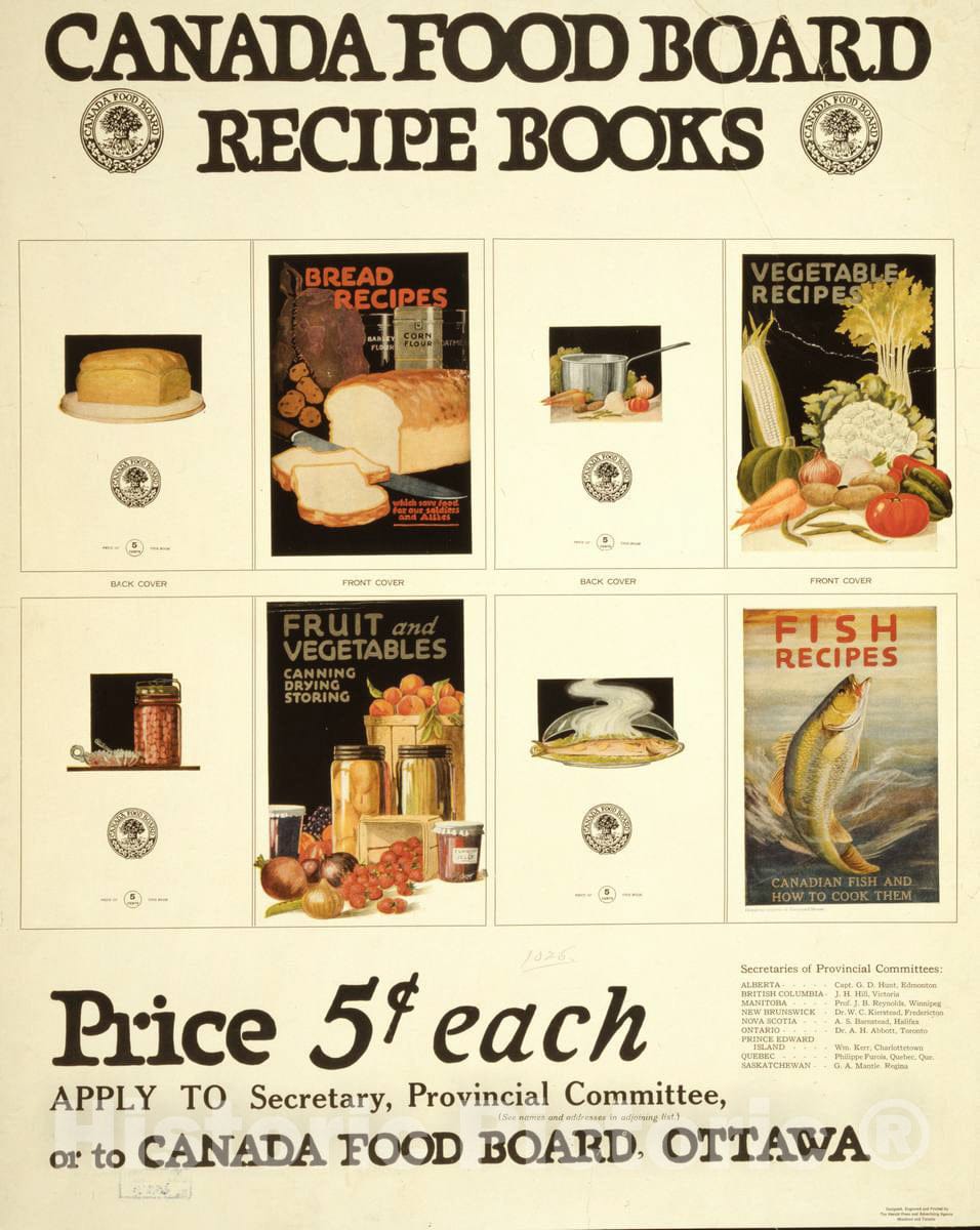 Vintage Poster -  Canada Food Board Recipe Books, Historic Wall Art