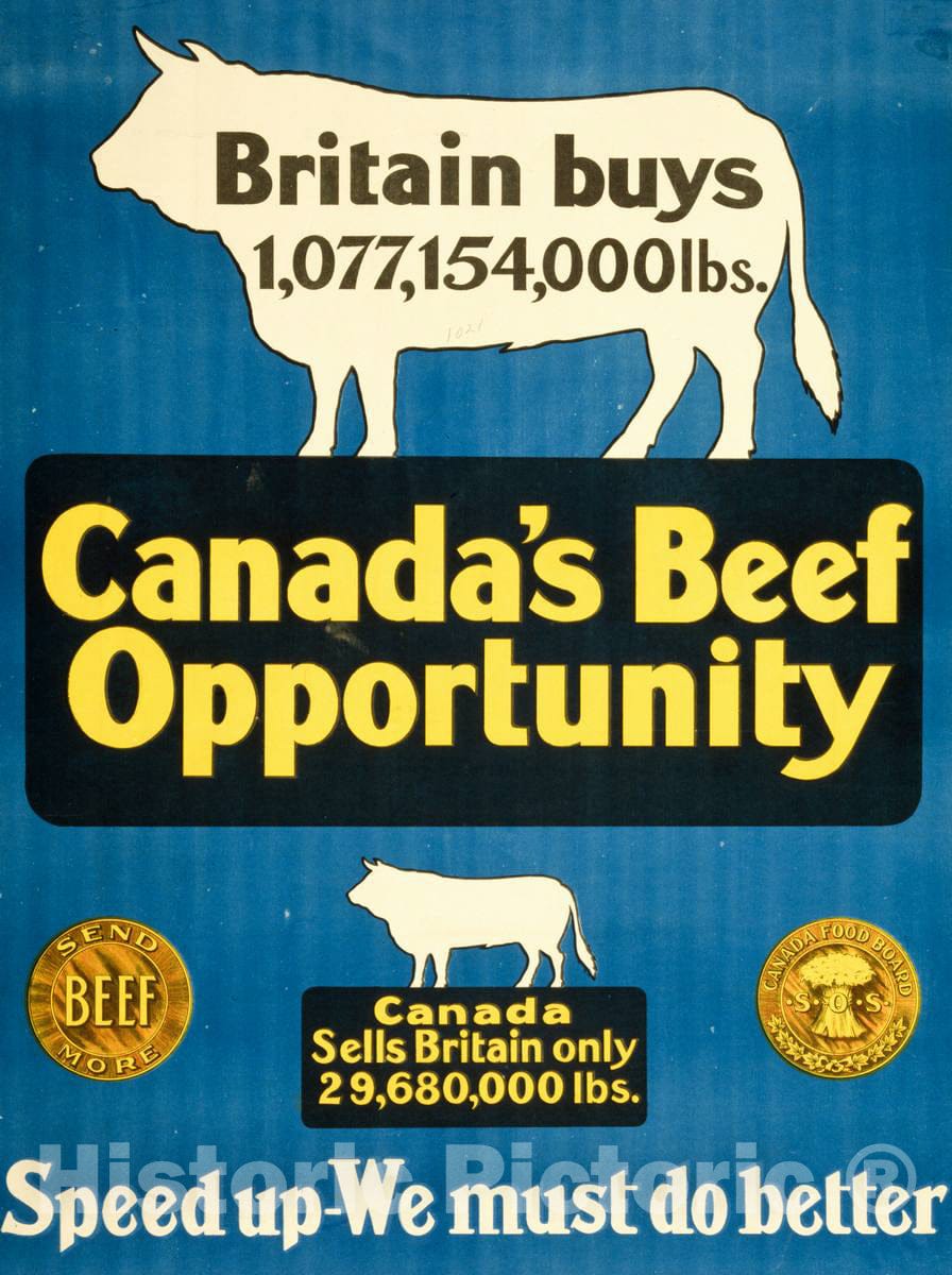 Vintage Poster -  Canada's Beef Opportunity, Historic Wall Art