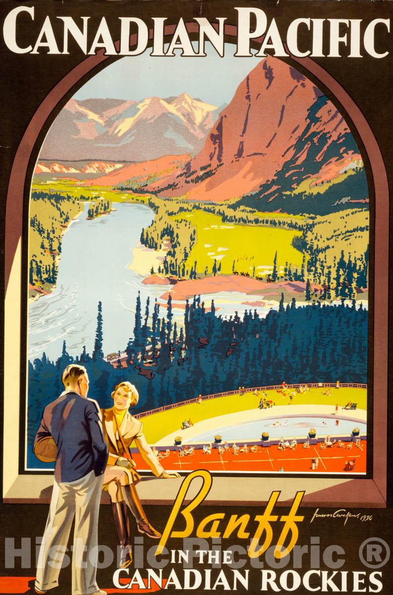 Vintage Poster -  Canadian Pacific. Banff in The Canadian Rockies. -  James Crockart., Historic Wall Art