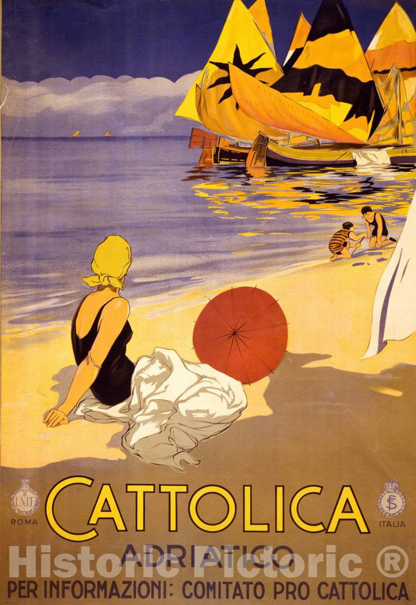 Vintage Poster -  Cattolica Adriatico, Historic Wall Art