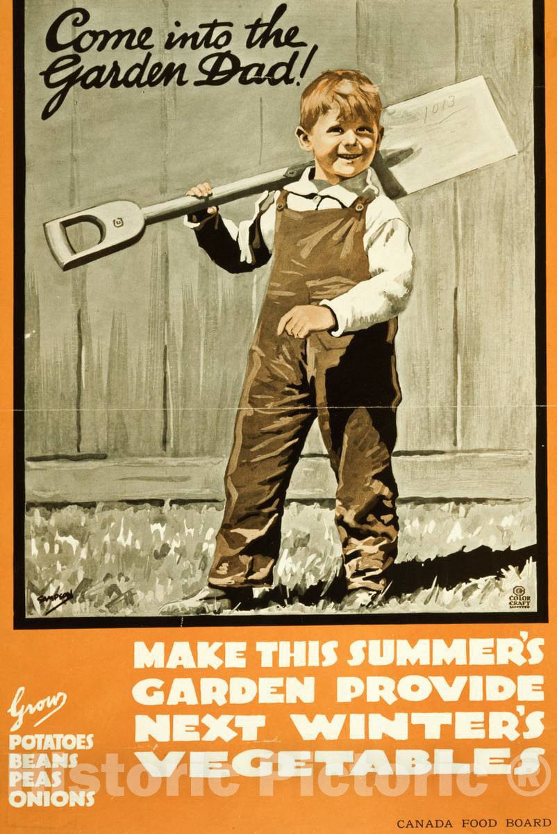 Vintage Poster -  Come into The Garden Dad! -  Sampson., Historic Wall Art