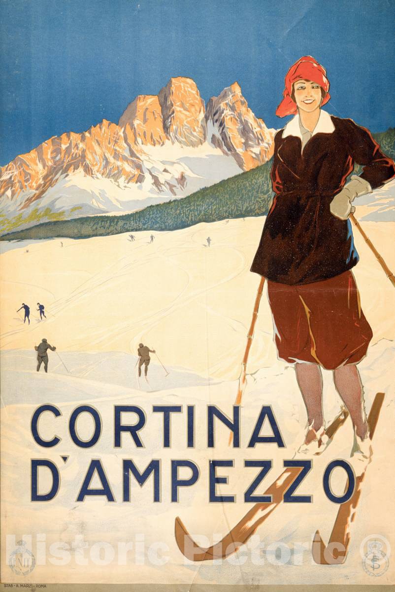 Vintage Poster -  Cortina d'Ampezzo, Historic Wall Art