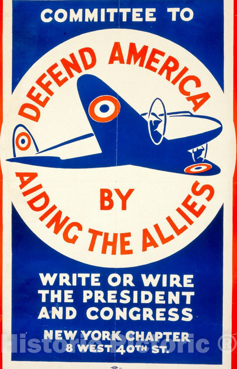 Vintage Poster -  Defend America by Aiding The Allies, Historic Wall Art