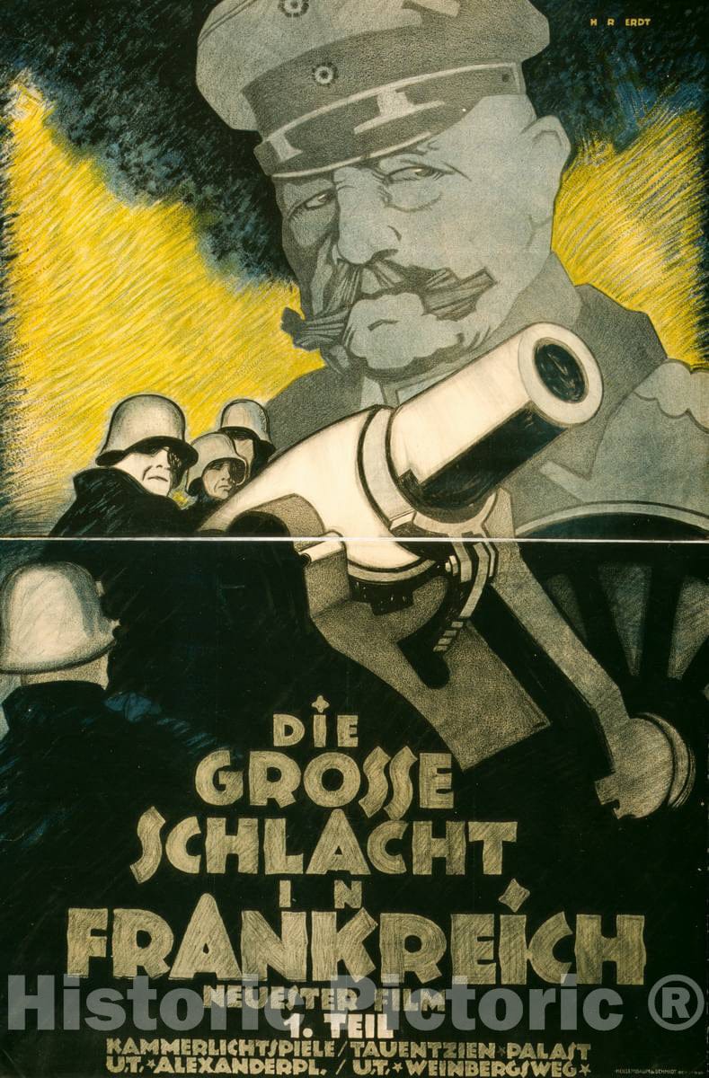 Vintage Poster -  Die Grosse Schlacht in Frankreich -  H.R. Erdt., Historic Wall Art