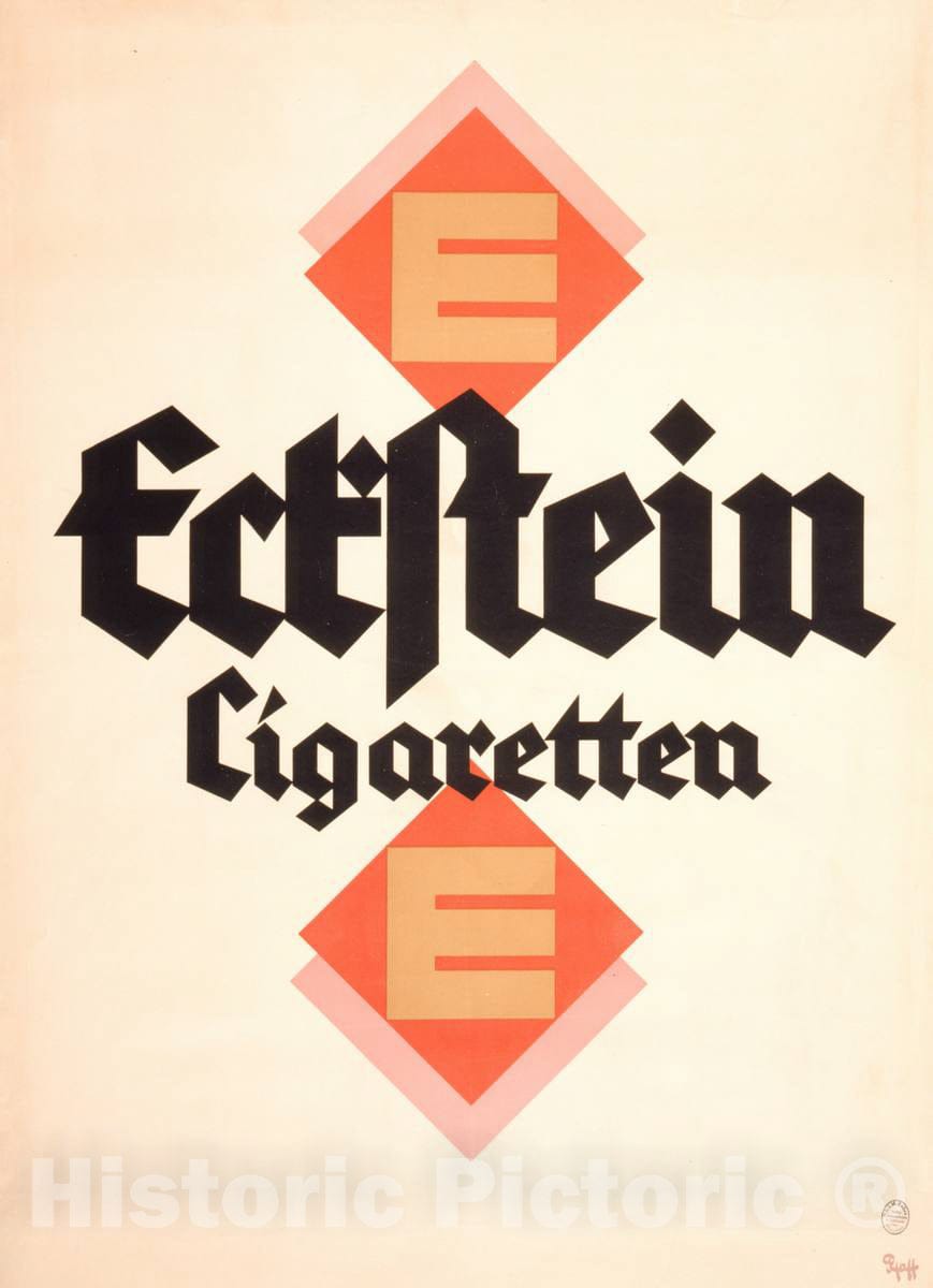 Vintage Poster -  Eckstein Cigaretten -  Pfaff., Historic Wall Art