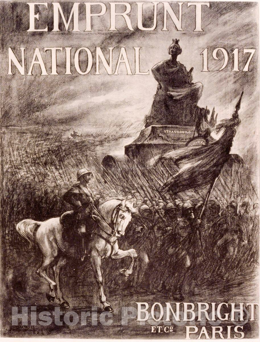 Vintage Poster - Emprunt National 1917. Bonbright et Co. Paris, Historic Wall Art