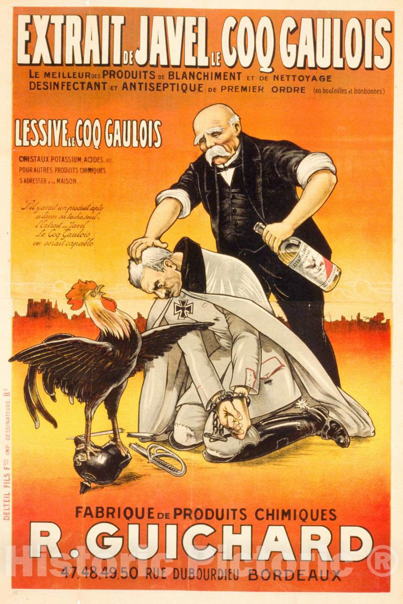 Vintage Poster -  Extrait de Javel le Coq Gaulois R[enÃ©] Guichard, Historic Wall Art