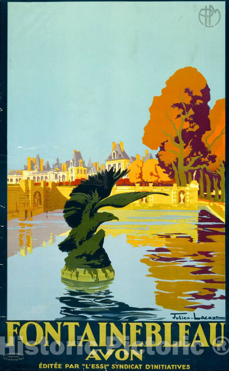 Vintage Poster -  Fontainbleau, Avon -  Julien Lacaze., Historic Wall Art