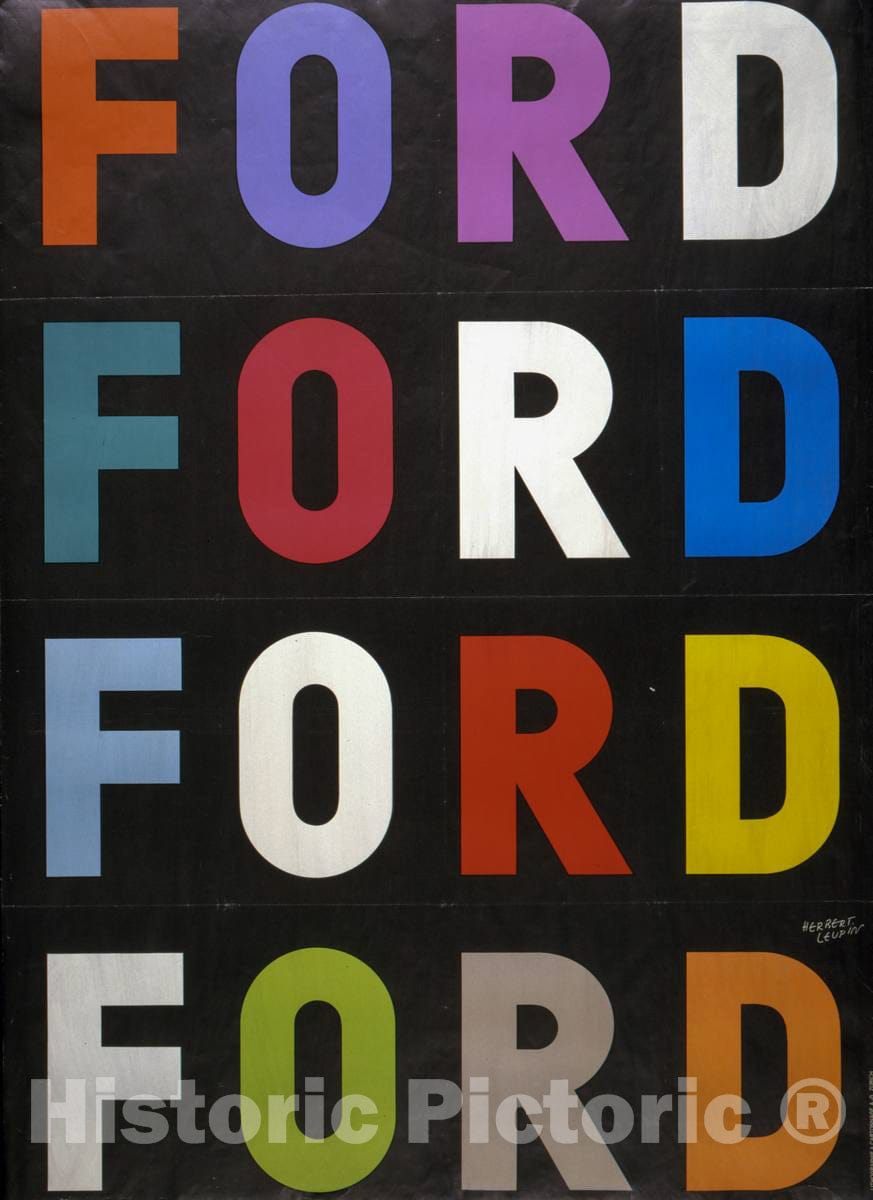 Vintage Poster - Ford - Herbert Leupin., Historic Wall Art