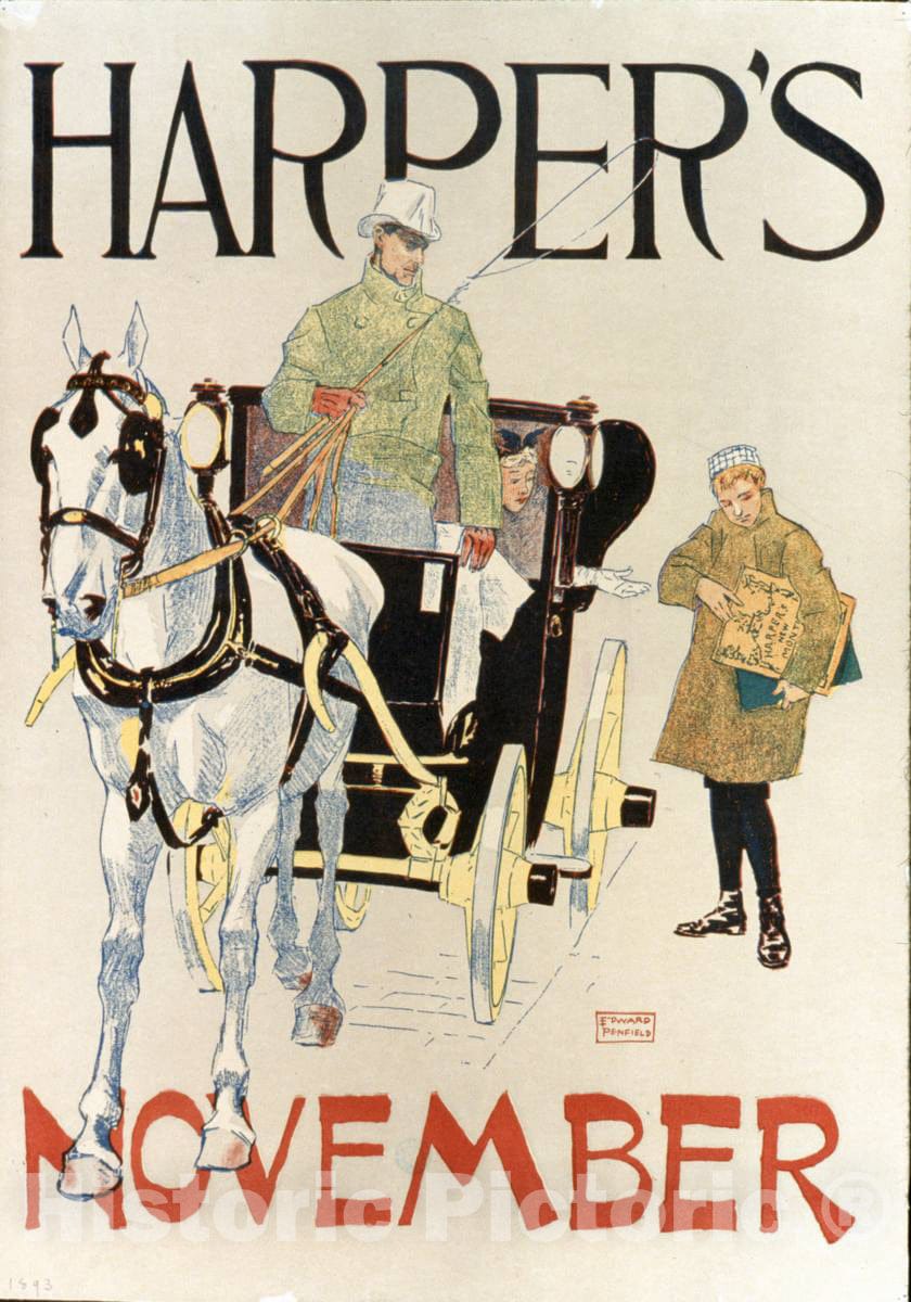 Vintage Poster -  Harper's [for] November, Historic Wall Art