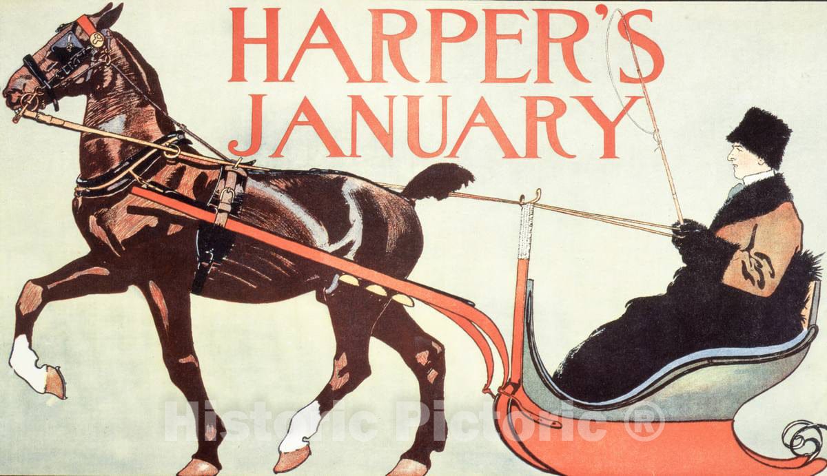 Vintage Poster -  Harper's January 1, Historic Wall Art