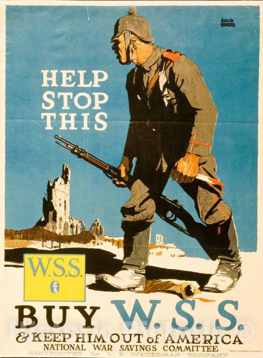 Vintage Poster - Help Stop This -  Buy W[ar] S[avings] S[tamps] & Keep him Out of America - Adolph Treidler., Historic Wall Art