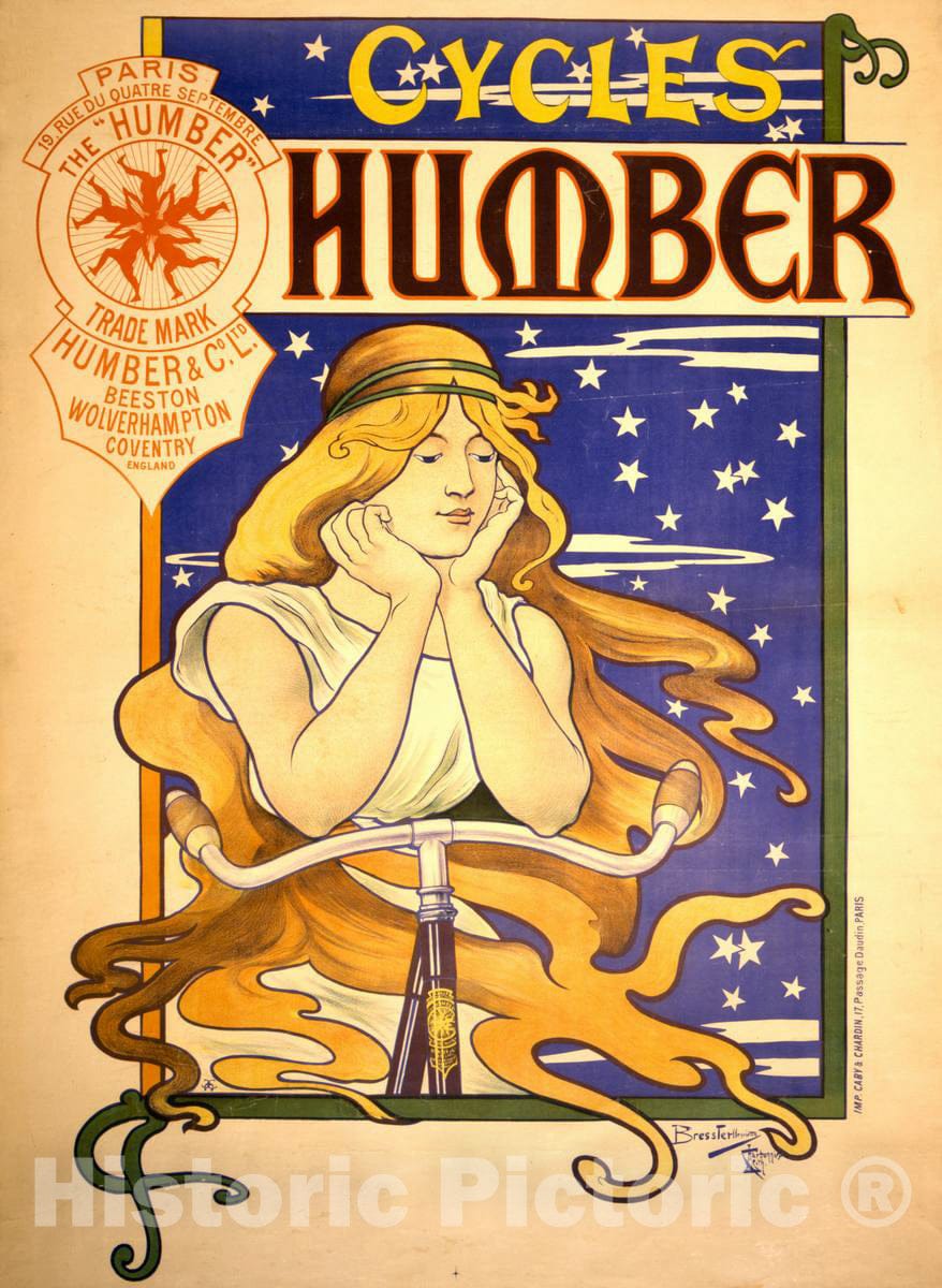 Vintage Poster -  Humber Cycles -  Bressler Henriette., Historic Wall Art