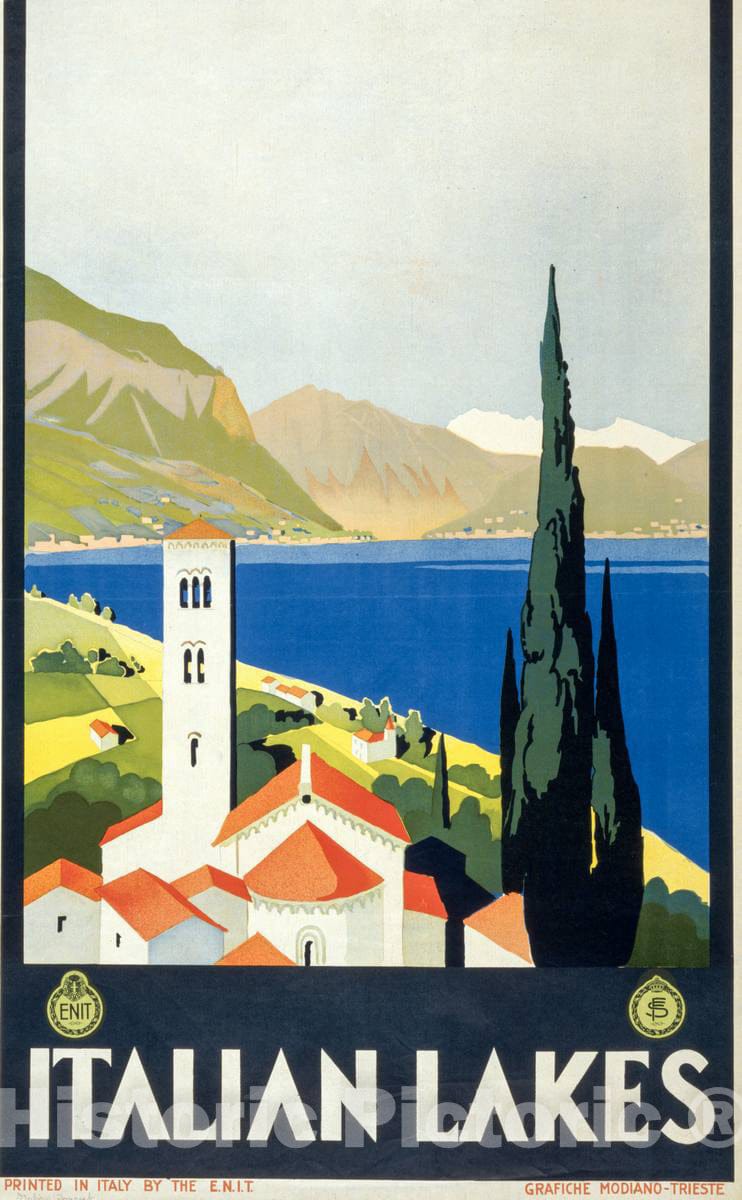 Vintage Poster -  Italian Lakes, Historic Wall Art