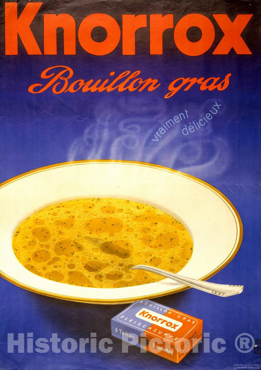 Vintage Poster -  Knorrox Bouillon gras -  Viktor Rutz., Historic Wall Art