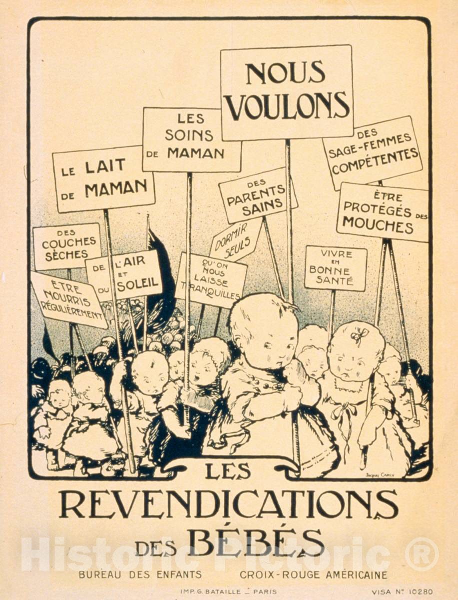 Vintage Poster - Les revendications des dÃ©bbÃ©s. Bureau des Enfants. Croix - Rouge amÃ©ricaine, Historic Wall Art