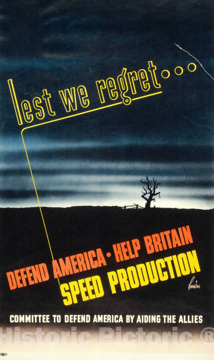 Vintage Poster -  Lest we Regret -  Hawkins., Historic Wall Art