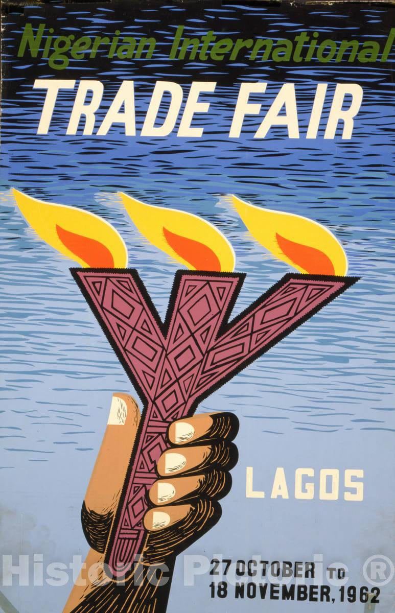 Vintage Poster -  Nigerian International Trade Fair, Lagos 27 October to 18 November, 1962., Historic Wall Art