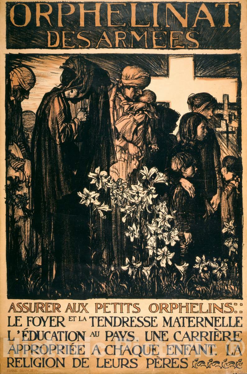 Vintage Poster -  Orphelinat des armÃ©e -  Frank Brangwyn. 1, Historic Wall Art