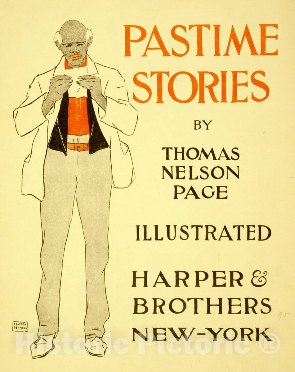 Vintage Poster -  Pastime Stories by Thomas Nelson Page -  Edward Penfield., Historic Wall Art