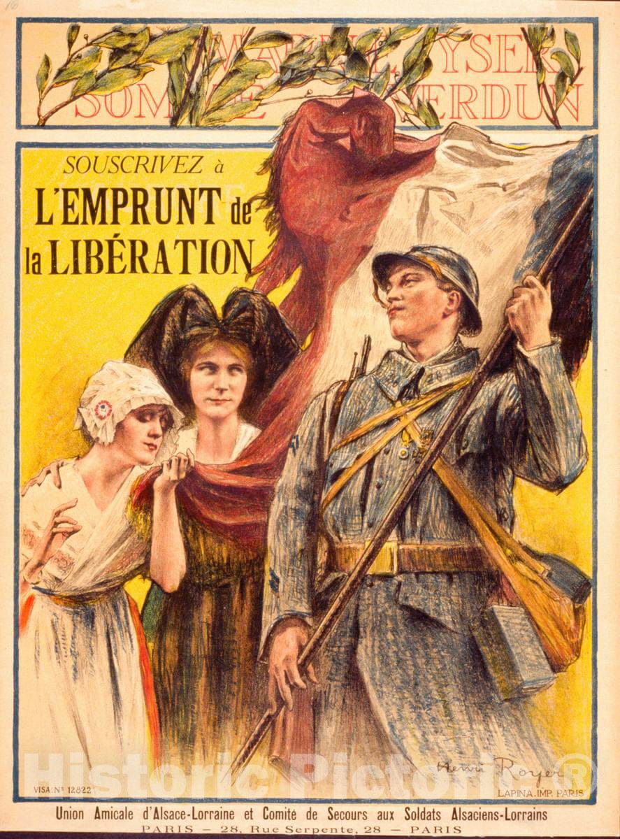 Vintage Poster -  Souscrivez Ã  l'Emprunt de la LibÃ©ration 1, Historic Wall Art