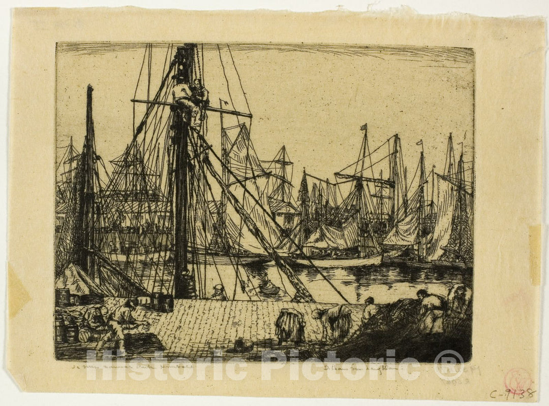 Art Print : Fishing Boats, Boulogne-sur-Mer, Donald Shaw MacLaughlan, 1902, Vintage Wall Decor :