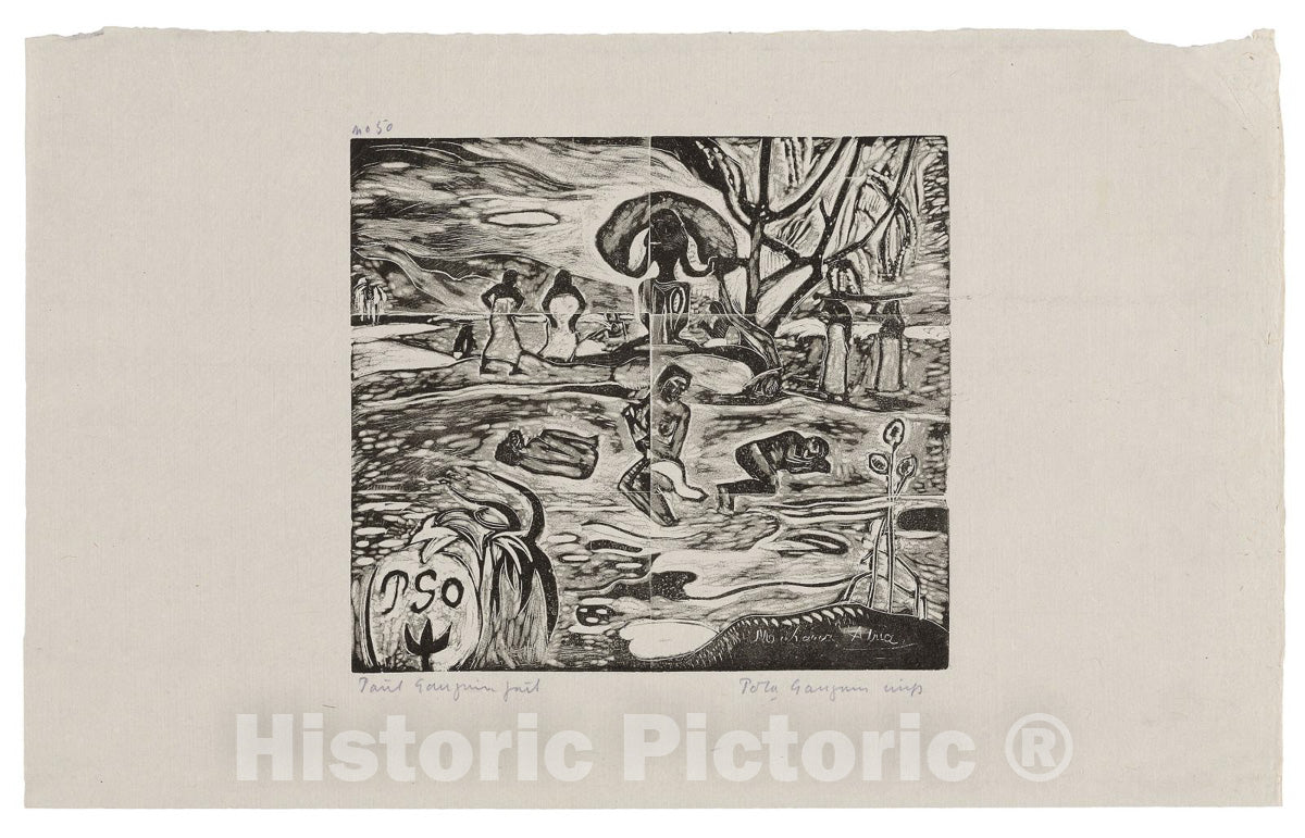 Art Print : Mahana atua (Day of the God), Paul Gauguin, c.1895, Vintage Wall Decor :