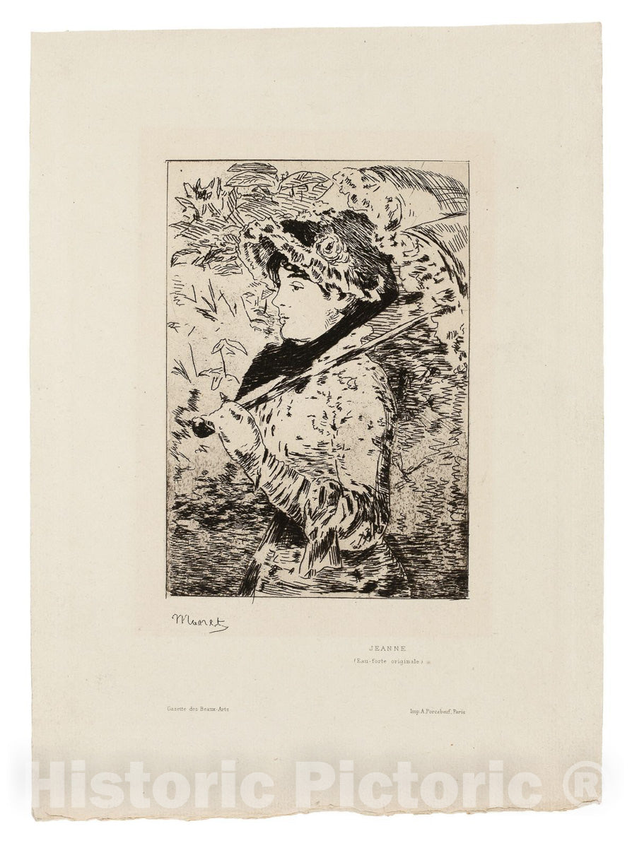 Art Print : Jeanne (Spring), edouard Manet, c 1882, Vintage Wall Decor :