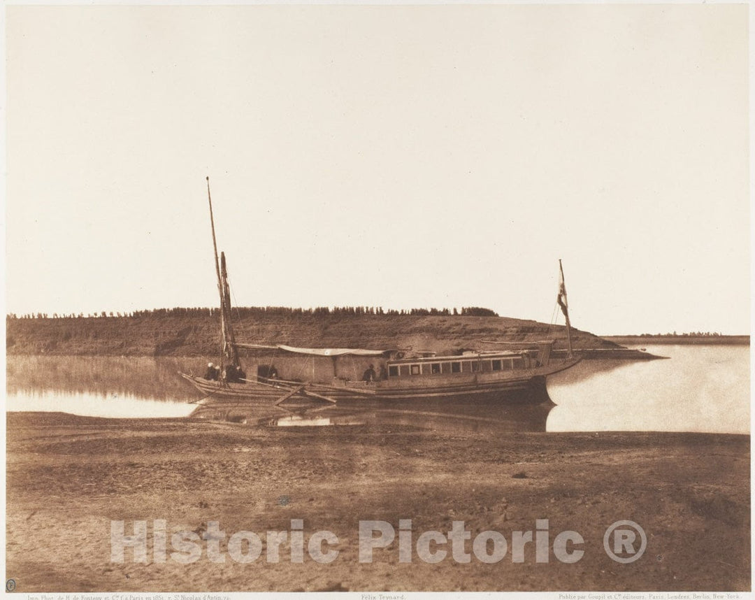 Photo Print : Félix Teynard - Louksor, Petit Bras du Nil - Barque de Voyageurs 2 : Vintage Wall Art