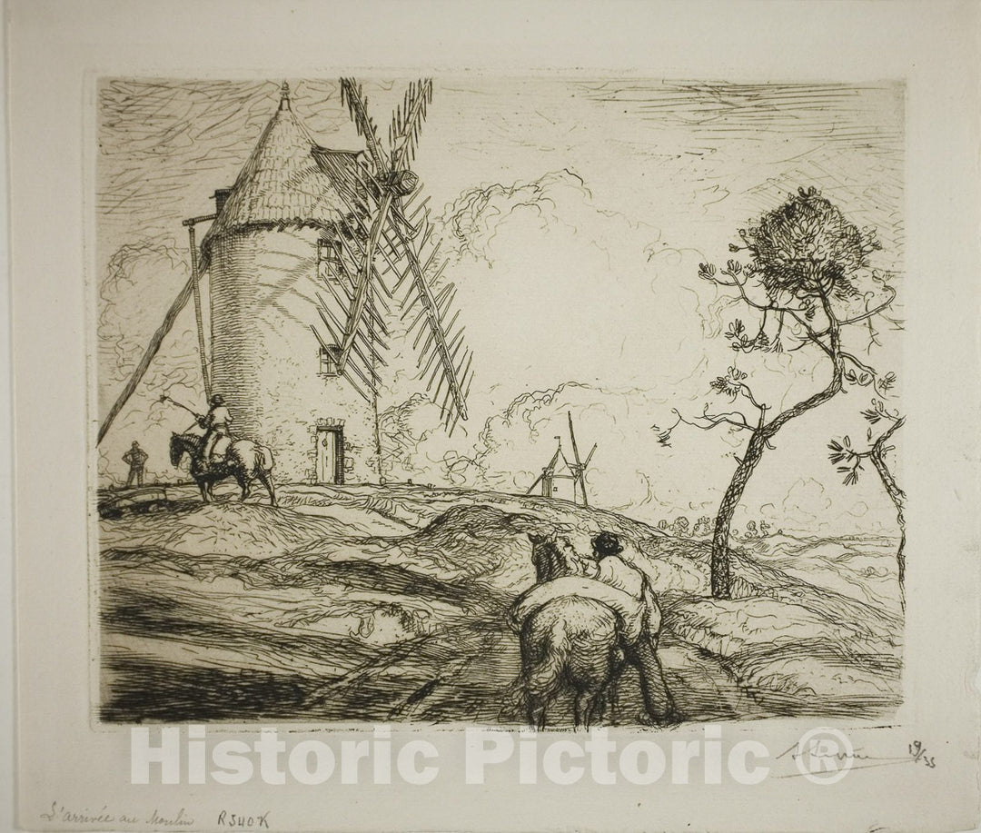 Art Print : The Arrival at the Windmill, Louis Auguste LepÃ¨re, c 1912, Vintage Wall Decor :