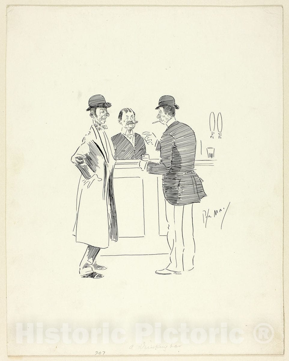 Art Print : A Drinking Bar, Philip William May, c 1953, Vintage Wall Decor :