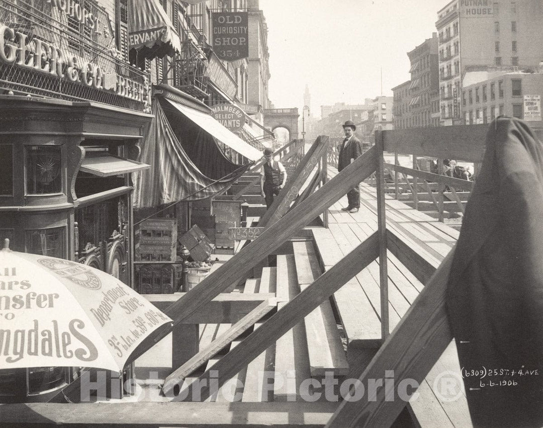 Photo Print : W. R. C. - Interborough Rapid Transit (IRT) Construction, 25th Street and Fourth Avenue, New York City : Vintage Wall Art