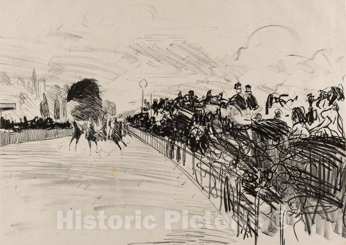 Art Print : The Races, edouard Manet, c.1908, Vintage Wall Decor :