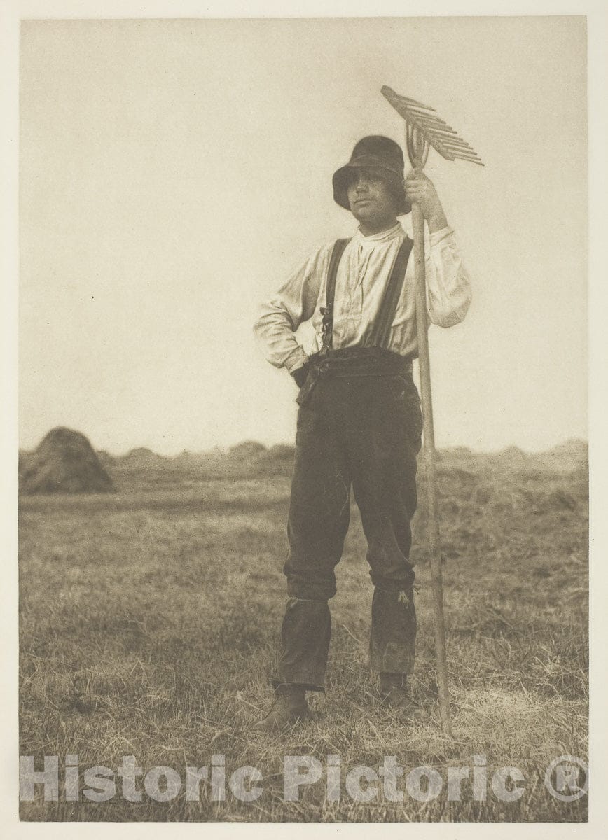 Art Photo : Haymaker with Rake (Norfolk), Peter Henry Emerson, c.1908, Vintage Wall Decor :