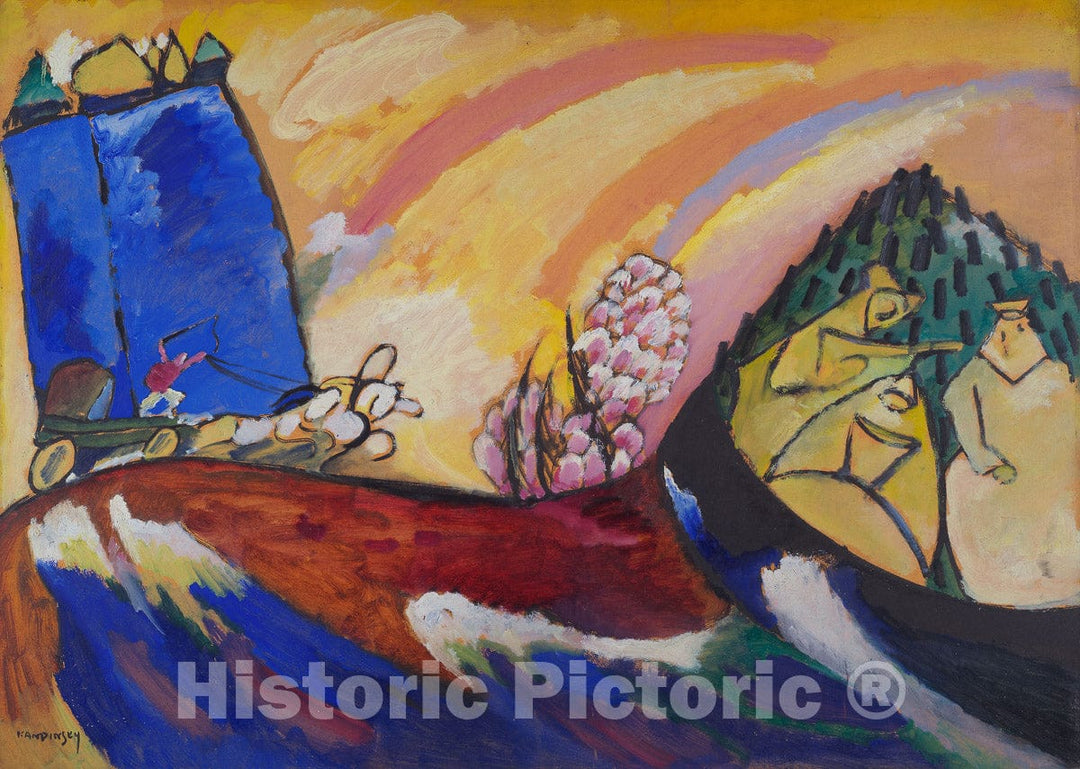 Art Print : Painting with Troika, Vasily Kandinsky, 1911, Vintage Wall Decor :