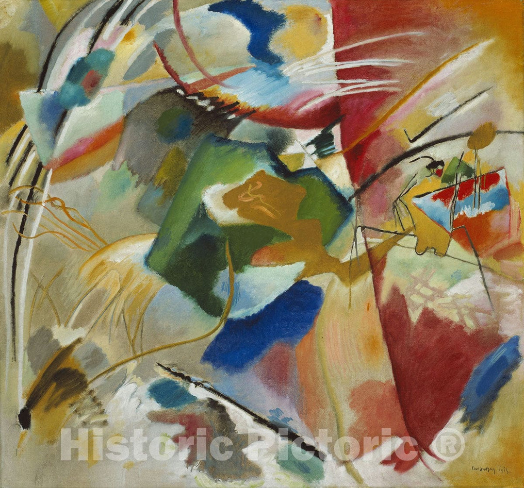 Art Print : Painting with Green Center, Vasily Kandinsky, 1913, Vintage Wall Decor :