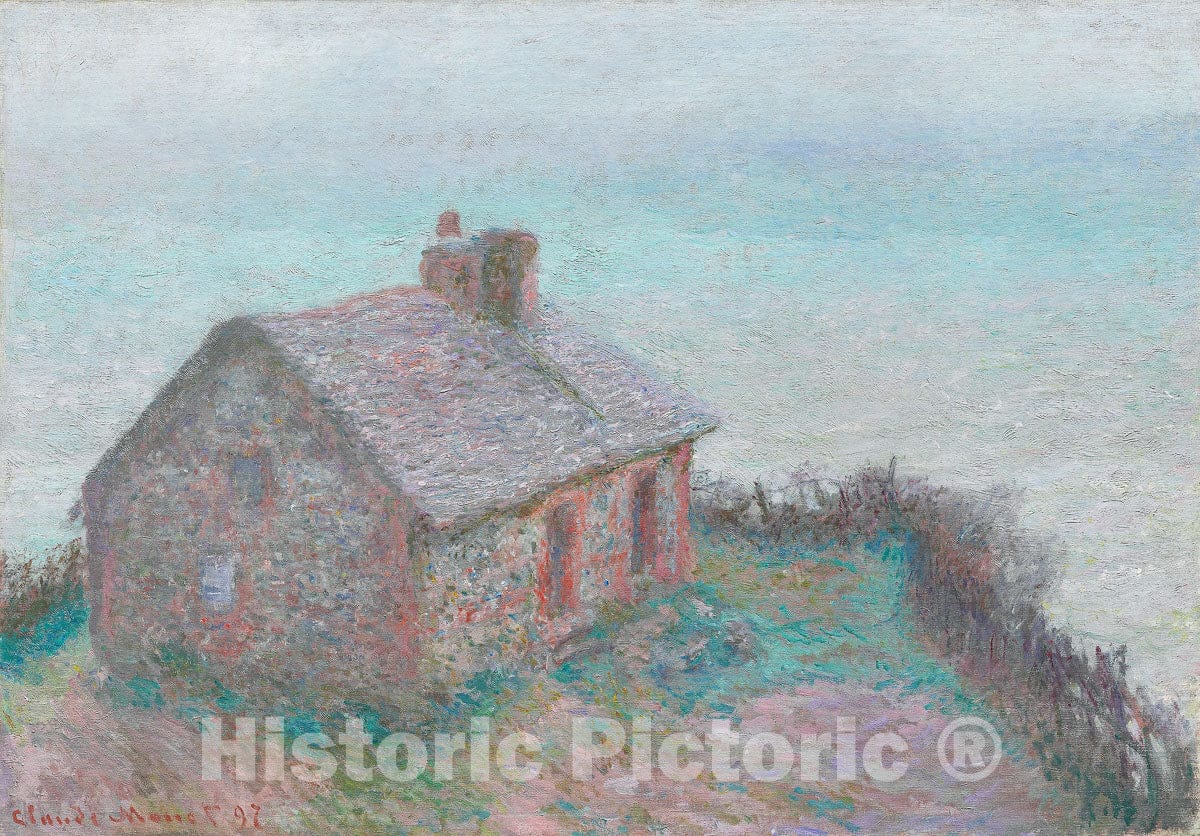 Art Print : The Customs House at Varengeville, Claude Monet, c 1897, Vintage Wall Decor :