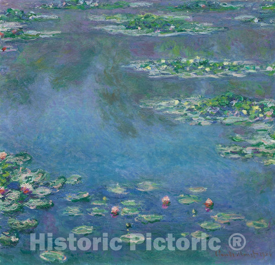 Art Print : Water Lilies, Claude Monet, c 1906, Vintage Wall Decor :